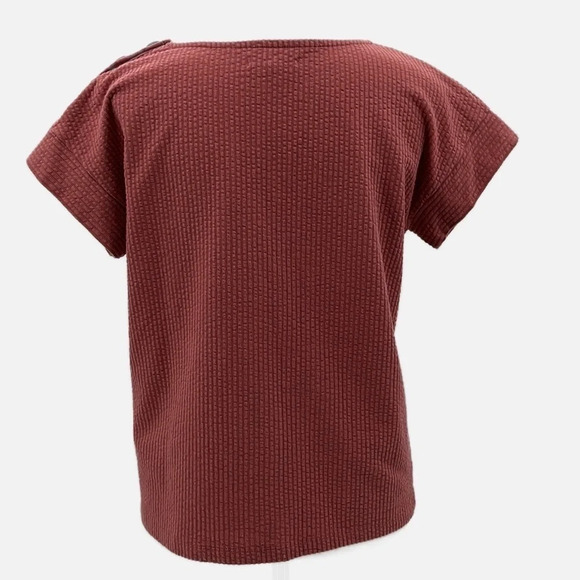 Madewell Seersucker Button Shoulder Top in Vintage Quartz - Size XXS - Picture 5 of 9